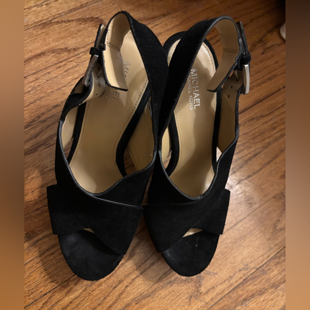 Michael Kors Black Open-Toe Heels